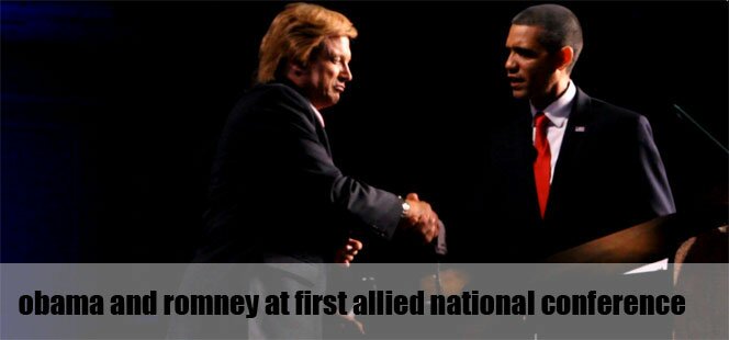 Donald Trump Impersonator John Di Domenico And Obama Impersonator Louis Ortiz Facing Off At First Allied National Conference